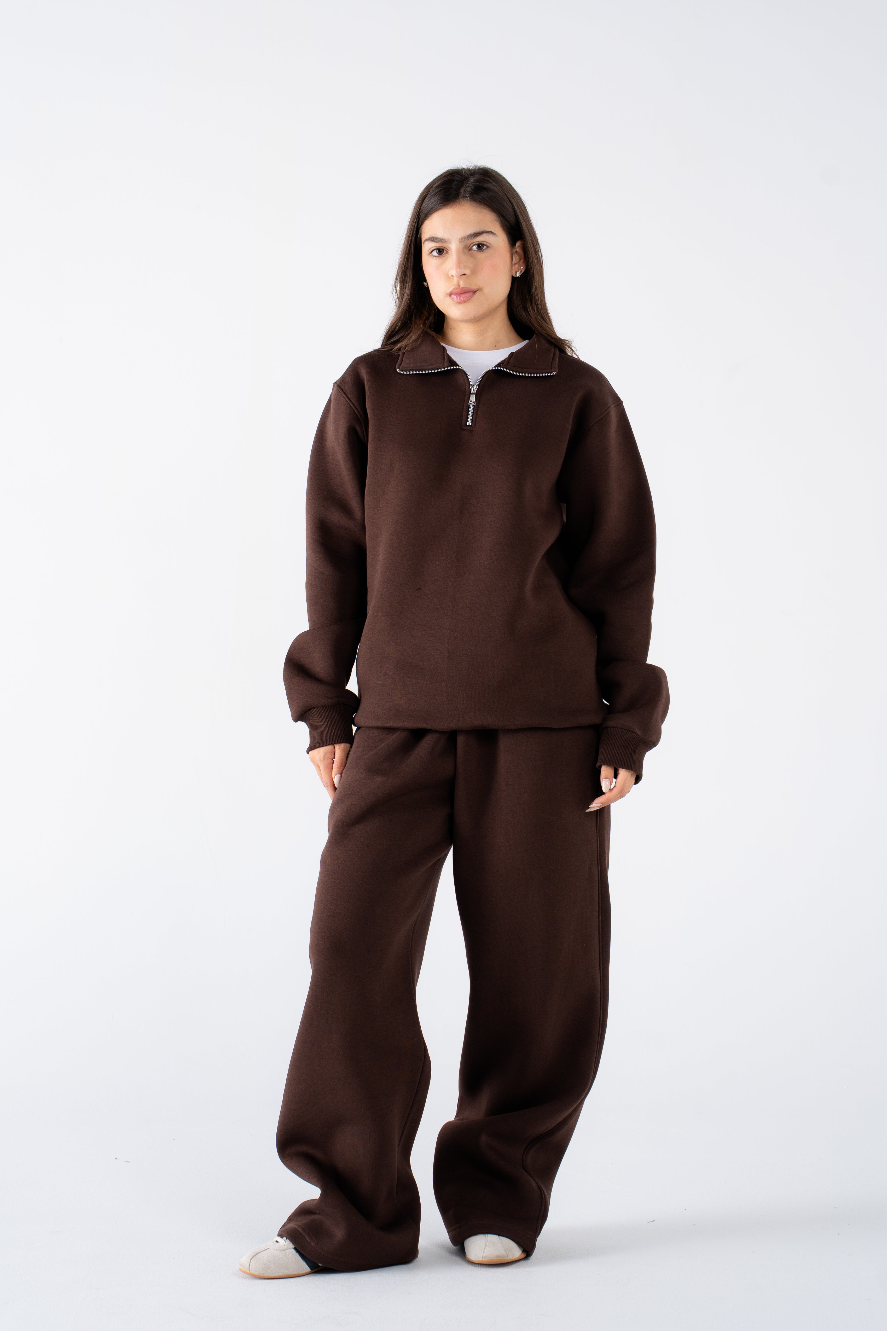 Hickory brown quarter zips