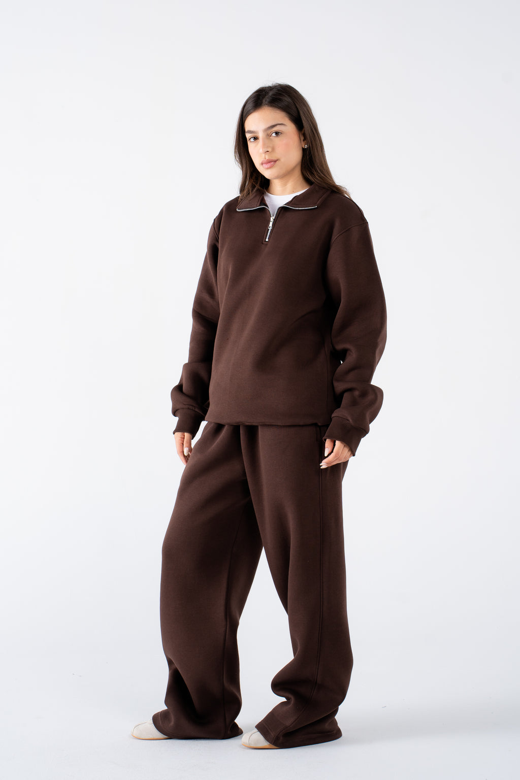 Hickory brown quarter zips