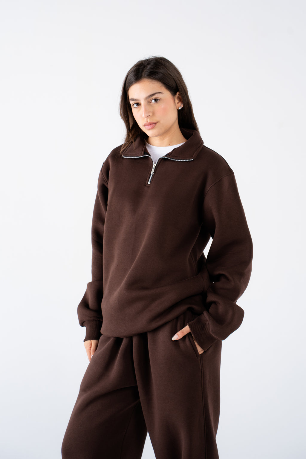 Hickory brown quarter zips