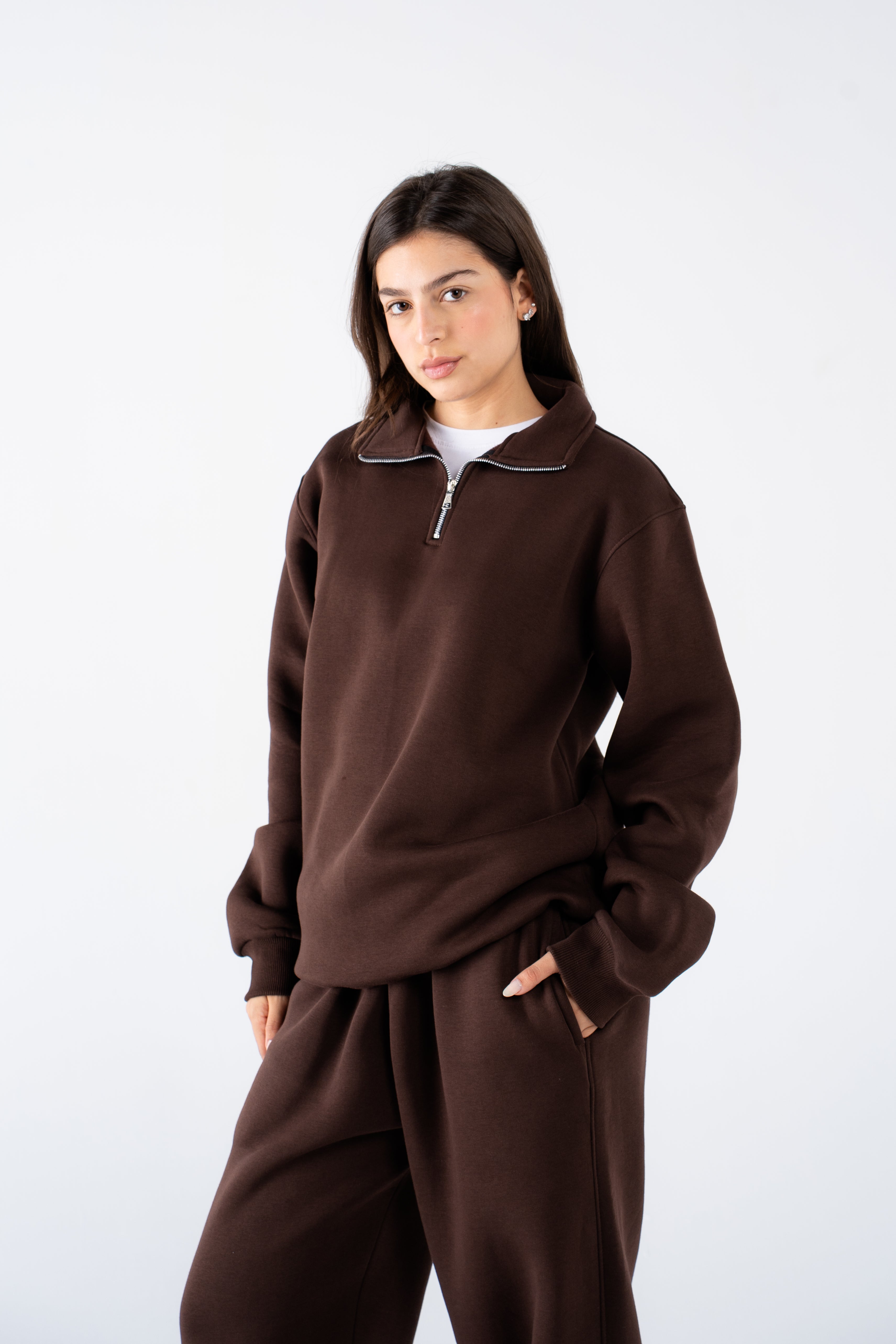 Hickory brown quarter zips