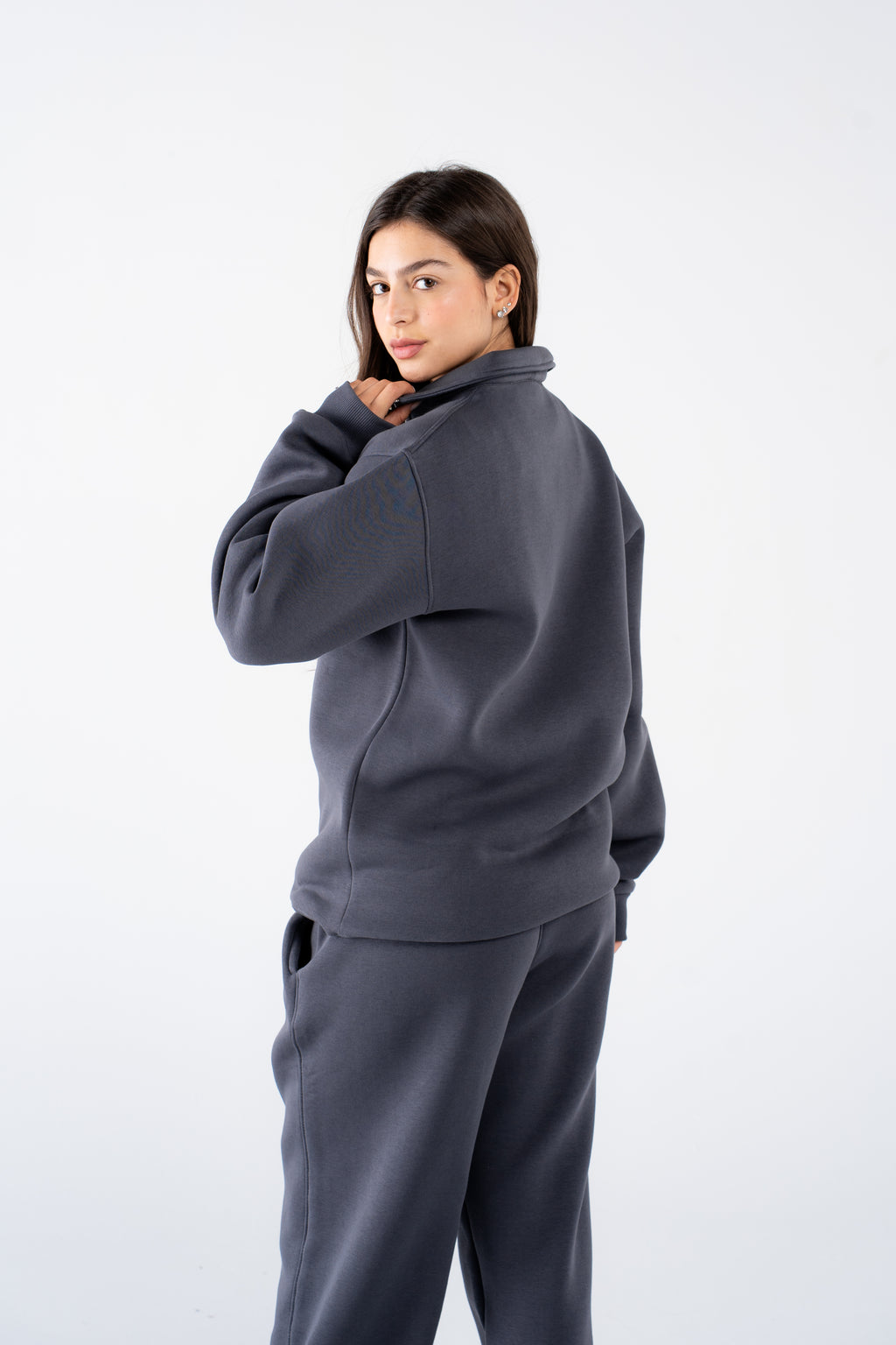 Pebble grey quarter zips