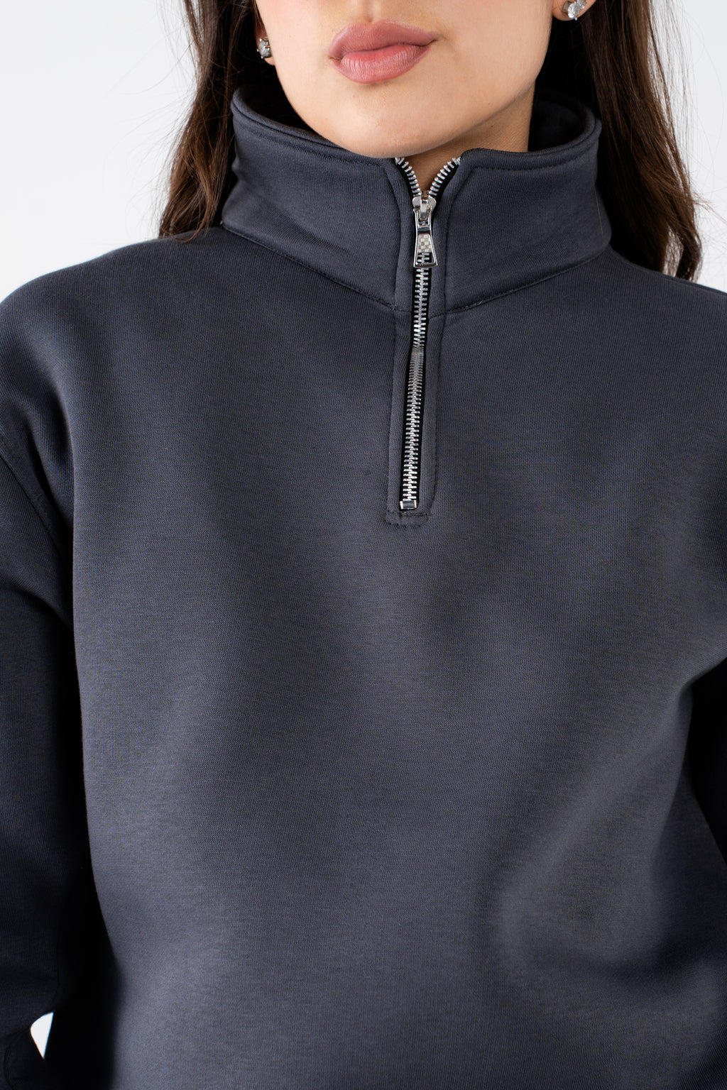 Pebble grey quarter zips